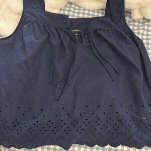 Torrid Navy Blue Eyelet Tank Top